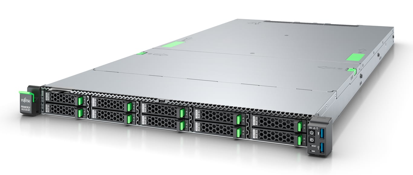 Fujitsu PRIMERGY RX2530 M7 serveur 0 Go Rack (1 U) Intel® Xeon® Silver 4510 2,4 GHz 32 Go DDR5-SDRAM 900 W - Neuf