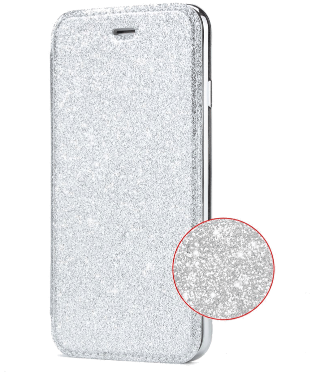 Evetane Etui Samsung Galaxy S8 Plus de protection avec paillettes couleur Argent et coque arrière en