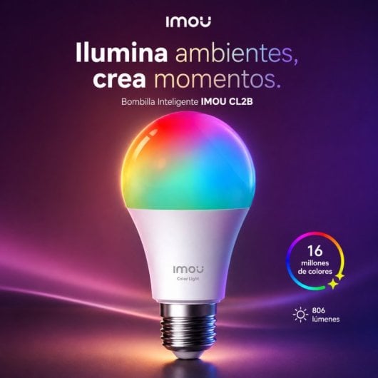 Ampoule intelligente Wi FiBluetooth Imou CL2B 16 de couleurs E27 LED 806 lm Contrôle vocal par application - vue 4
