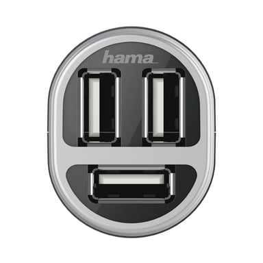 Chargeur pour voiture, 3 ports USB, 5,2 A, noir