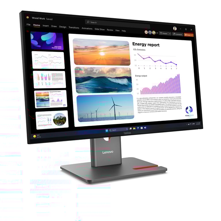 Lenovo ThinkVision P24Q 40 écran plat de PC 60 5 cm 23.8 2560 x 1440 pixels Quad HD LCD Neuf - vue 2