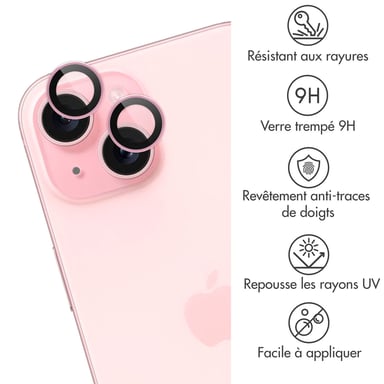 imoshion Lot de 2 protections d'objectif de caméra pour Apple iPhone 15 / 15 Plus - Pink