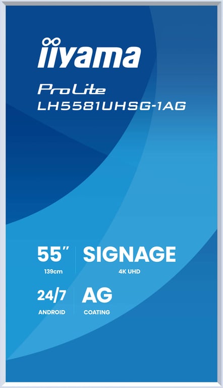 iiyama ProLite LH5581UHSG 1AG 55 écran LCD rétro éclairé par LED signalisation numérique avec lecteur multimédia SoC intégré 4K UHD 3840... - vue 4