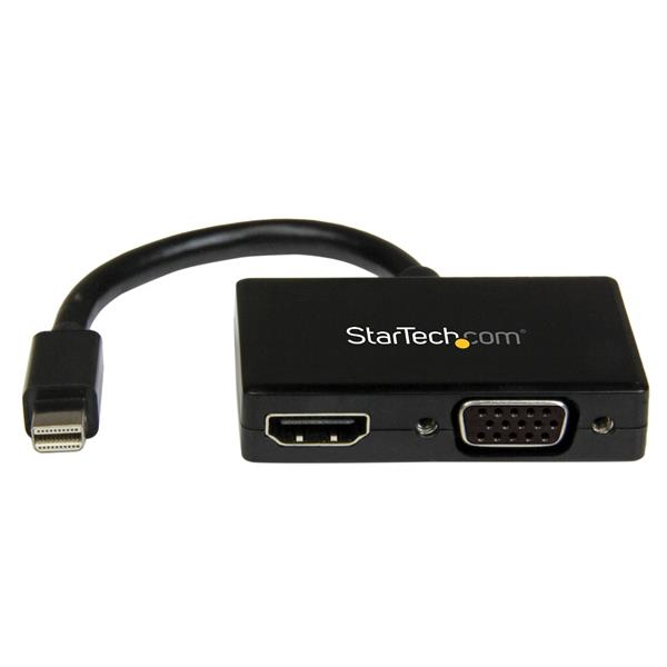 StarTech.com Adaptateur audio / vidéo de voyage Convertisseur 2 en 1 Mini DisplayPort vers HDMI ou VGA Neuf
