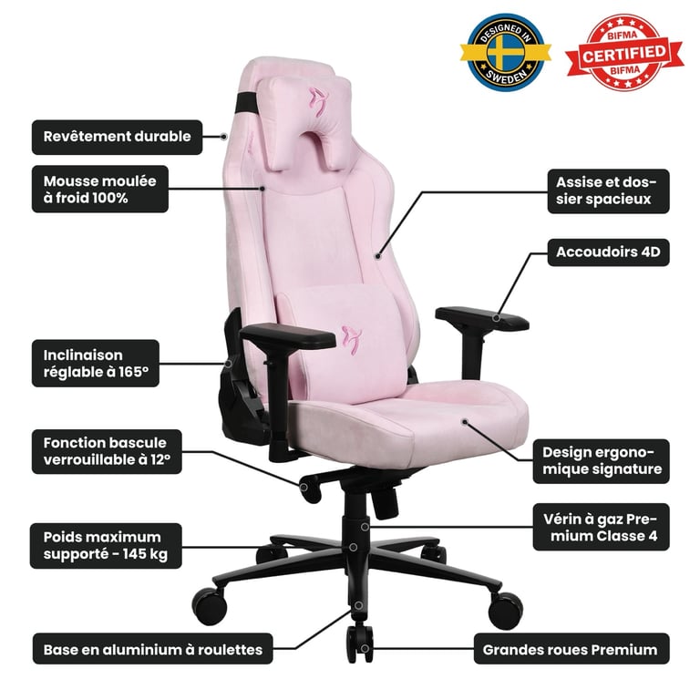 Arozzi Vernazza Supersoft™ Fabric - Rose - Neuf