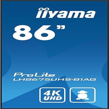 iiyama LH8675UHS-B1AG visualizzatore di messaggi Pannello piatto per segnaletica digitale 217 m 85.6 LCD Wi-Fi 500 cd/m 4K Ultra HD Nero Processore integrato Android 11 24/7 (iiyama ProLite LH8675UHS-B1AG - 86 Categoria diagonale 85.6 visualizzabil