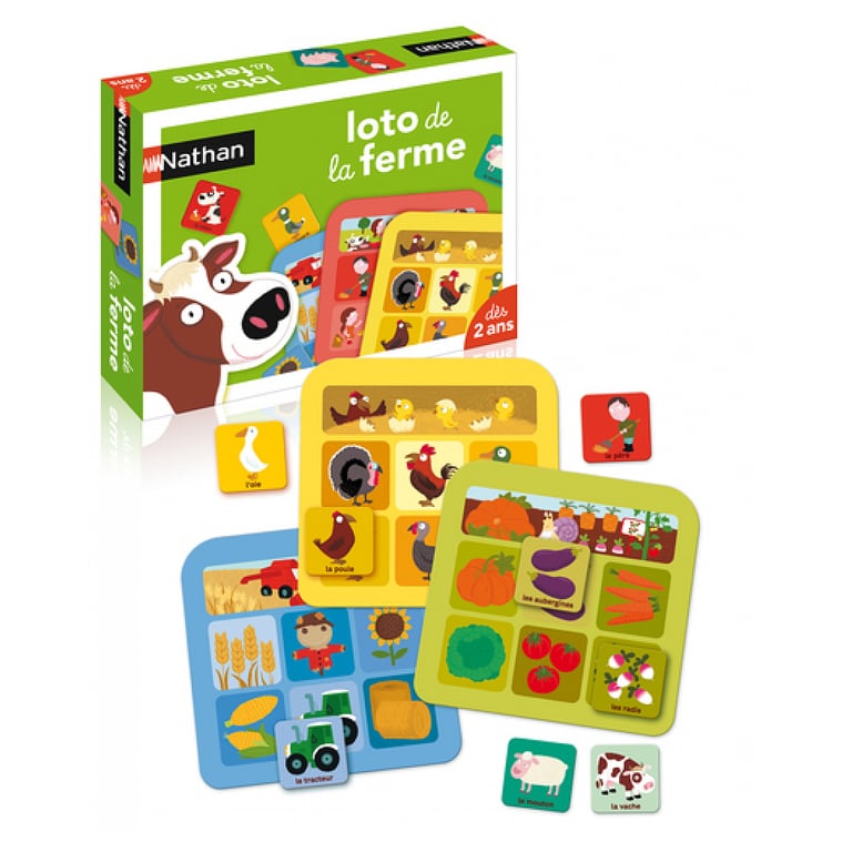 Loto à la Ferme - Jeu de Cartes Éducatif pour Enfants - Neuf