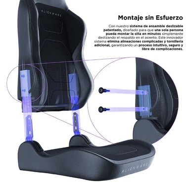 Sedia gaming Vertagear Alienware S3800 HygennX – Ergonomica, Supporto lombare ContourMax™, Seduta ventilata VertaAir™, Tessuto antibatterico