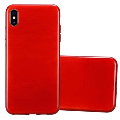 Coque pour Apple iPhone XS MAX en Rouge Housse de protection Étui en silicone TPU flexible au design brossé