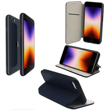 Apple iPhone SE 2022 5G Etui housse rabat protection bleu