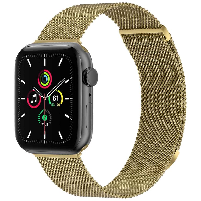 imoshion Bracelet magnétique milanais pour Apple Watch | 44/45/46/49 mm - Taille M - Doré - Neuf