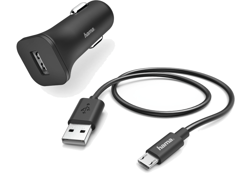 Kit charge allume cigare, micro-USB, 1 A, noir