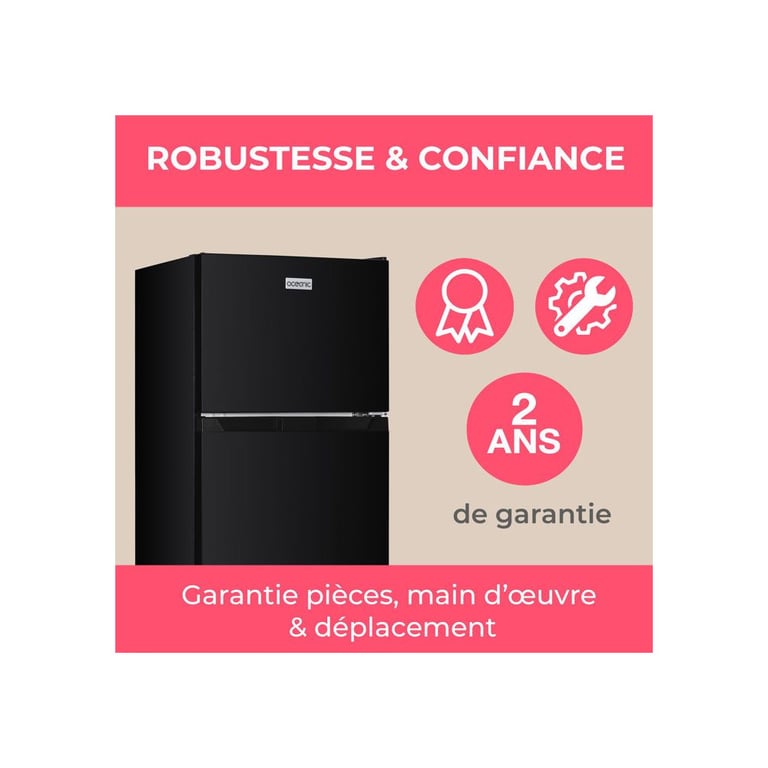 Réfrigérateur Congélateur Haut OCEANIC OCEAF2D206B3 – 206L, Froid Statique - vue 4
