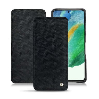 Housse cuir Samsung Galaxy S21 FE -  - Noir - Cuir saffiano