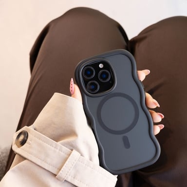 Selencia Coque arrière Wavy avec MagSafe pour Samsung Galaxy S25 Ultra - Noir