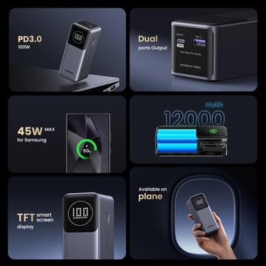 Ugreen 12000mAh 100W Fast Charging Powerbank (NEXODE 12000MAH 100W POWERBANK)