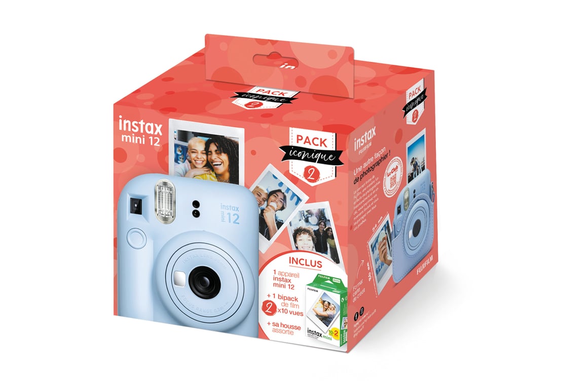 Pack Iconique Fujifilm Instax Mini 12 + Film Instax Mini 2x10 vues + Housse - vue 4
