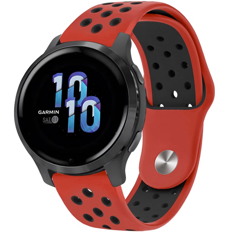 imoshion Bracelet sport en silicone - Connexion universelle 22 mm - Red & Black - Neuf