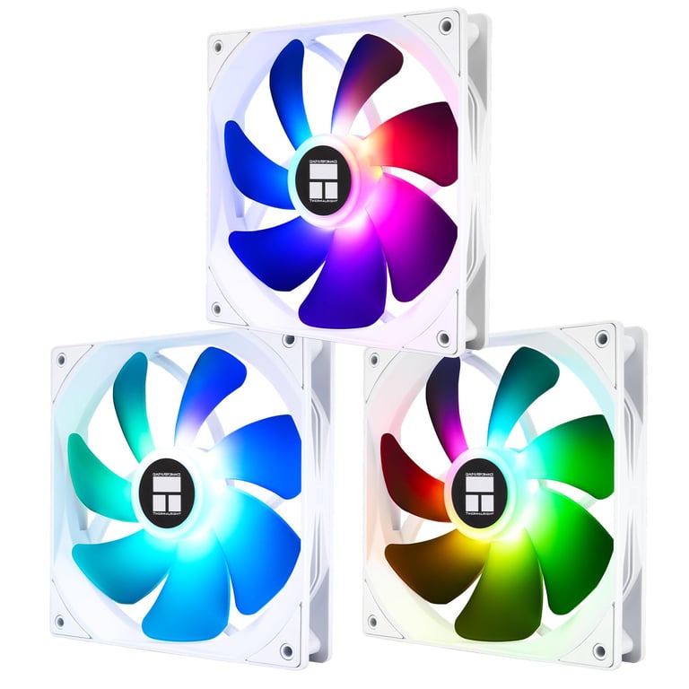 Thermalright Ventilateur 140 Mm Tl-c14cw-s X3 1500 Tr/min White Pbt+pc