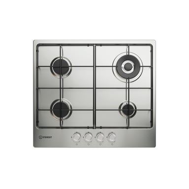 Indesit THP 642 W/IX/I 1 Acier inoxydable Intégré 60 cm Gaz 4 zone(s) - Neuf