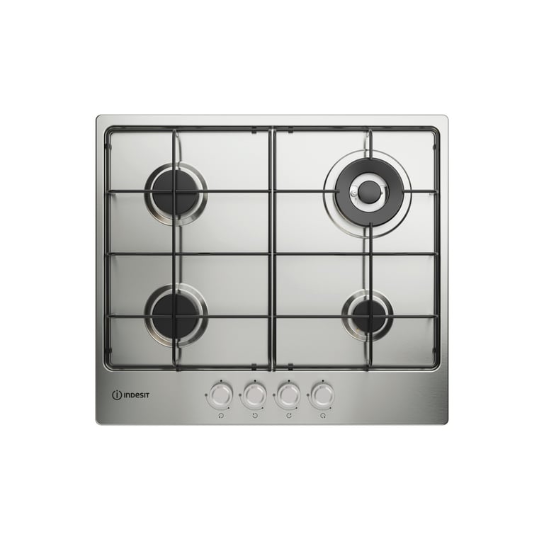 Indesit THP 642 W/IX/I 1 inoxydable Intégré 60 cm Gaz 4 zone(s)