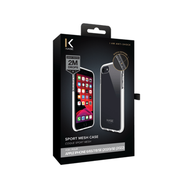 Backcover sportiva in rete per Apple iPhone 6/6s/7/8/SE 2020/SE 2022, bianco luminoso