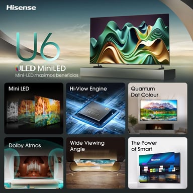 Hisense 75U6NQ 190,5 cm (75'') 4K Ultra HD Smart TV Wifi Gris 500 cd / m²