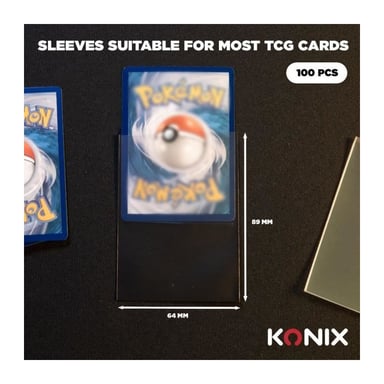 Protezioni per carte - KONIX - Maniche perfette - 100 maniche - Compatibili con Magic The Gathering, Pokémon - Trasparente