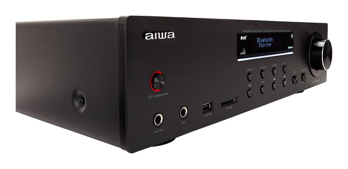 Aiwa AMR-200DAB/BK amplificateur audio 2.0 canaux Maison Noir
