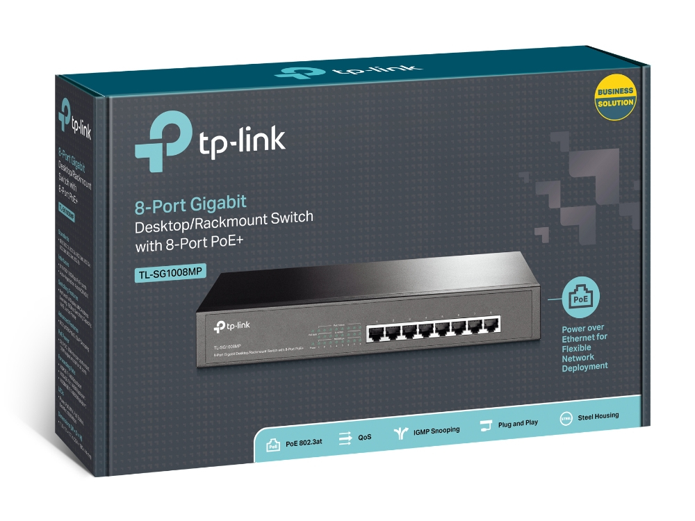 TP Link TL SG1008MP Non géré Gigabit Ethernet 101001000 Connexion Ethernet supportant 'alimentation via ce port PoE 1U Neuf - vue 4