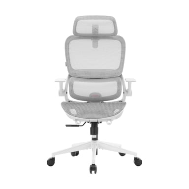 B100 Sedia ergonomica – Supporto sacrale,3 posizioni di blocco dell'inclinazione,Poggiatesta ampio 2D,Braccioli ribaltabili,Rete traspirante,150kg max,Bianco