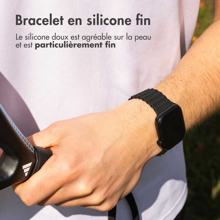 imoshion Bracelet Athletic en silicone pour Apple Watch | 38/40/41/42 mm - Noir - Neuf