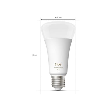Ampoule connectée Philips Hue White ambiance A67 E27 1600 lm (11,8W, Bluetooth/Zigbee, dimmable) Blanche