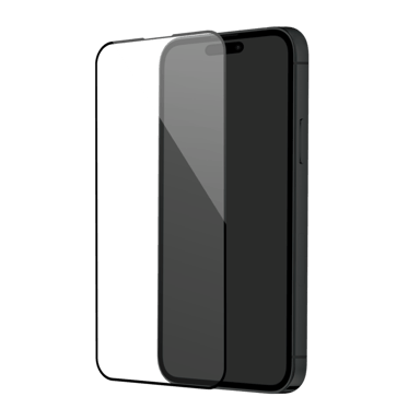 Protector de pantalla de cristal templado (100% cobertura de superficie) para Apple iPhone 15 Plus, Negro