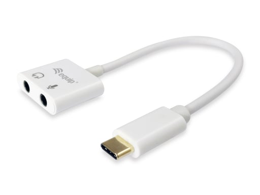Equip Adaptador de USB-C a audio, color blanco