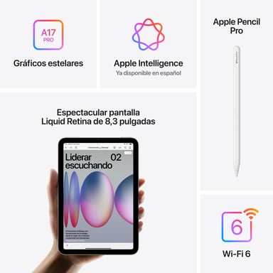 Apple iPad mini 512 GB 21,1 cm (8.3'') Wi-Fi 6E (802.11ax) iPadOS 18 Púrpura