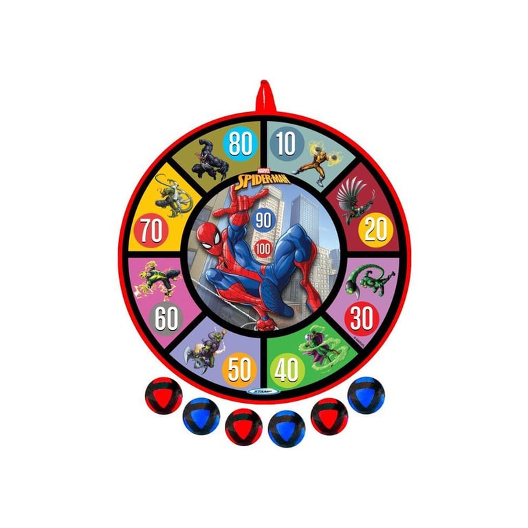 Cible de fléchettes et balles Marvel Spider Man 36 cm 6 balles - vue 5
