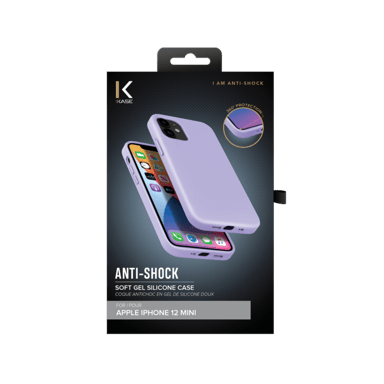 (O) Coque antichoc en gel de silicone doux pour Apple iPhone 12 mini, Violet Lilas
