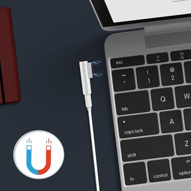 Chargeur Mural MagSafe MacBook Air 45W Recharge Rapide Compact AP-45 LinQ Blanc