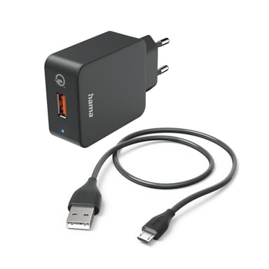 Hama 00201621 chargeur d'appareils mobiles Smartphone, Tablette Noir Secteur Charge rapide Intérieure