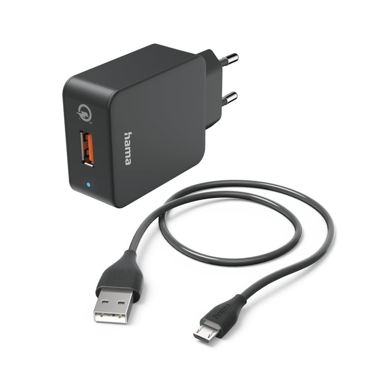 Hama 00201621 chargeur d'appareils mobiles Smartphone, Tablette Noir Secteur Charge rapide Intérieure - Neuf