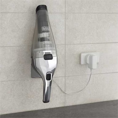 Black & Decker NVC220WC-QW aspiradora de mano Cromo, Titanio, Transparente Sin bolsa