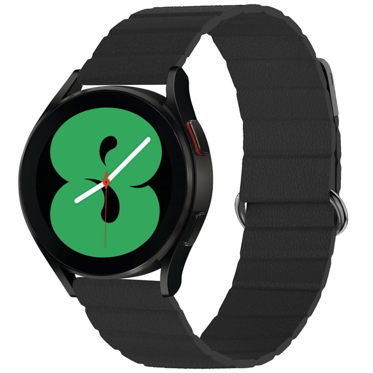 imoshion Bracelet en cuir magnétique - Connexion universelle 20 mm - Noir - Neuf