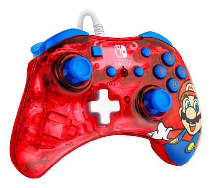 Rock Candy: Mario Punch Rouge, Translucide USB Manette de jeu Analogique/Numérique Nintendo Switch, Nintendo Switch Lite, Nintendo Switch OLED
