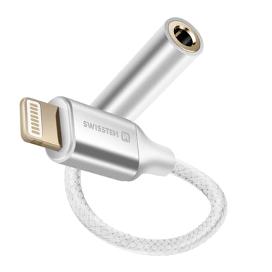 Swissten Adaptador audio Lightning-Jack 3.5mm iPhone Blanco