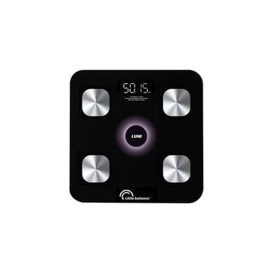 Bilancia connessa LITTLE BALANCE 8861 Vetro temperato Nero Bluetooth 13 analisi LED fino a 180 kg precisione 100 g