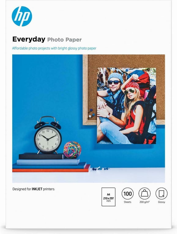 Papel fotográfico brillante HP Everyday - 100 hojas/A4/210 x 297 mm