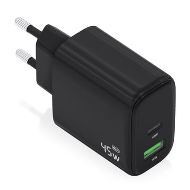 AISENS A110-0972 chargeur d'appareils mobiles Caméra Numérique, GPS, Téléphone portable, Ordinateur portable, Smartphone, Tablette, Universel Noir Secteur Charge rapide Intérieure