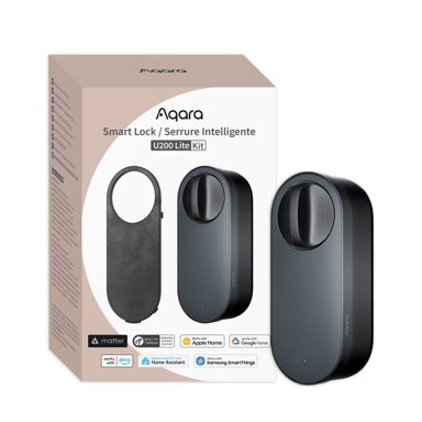 Serrure connectée Aqara U200 Lite EL-D03D Matter over Thread, Bluetooth, USB-C rechargeable Noir