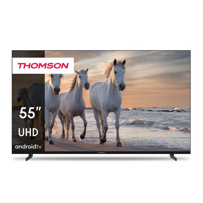 THOMSON 55 Pouces 139 cm 4K Ultra HD Smart Android TV Google Assistant Wi FI Dolby Digital Bluetooth Triple Tuner CâbleSatelliteAntenne HDMI CI+ A+ Panneau – 55UA5S13 - vue 2